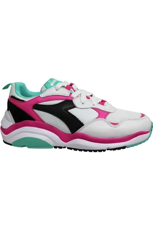 Diadora Whizz Run Mens White/Pink Trainers - Leather (archived) - Size UK 3.5