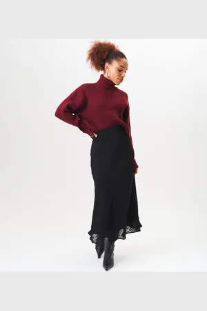 Gini London Womens High Neck Chunky Knit Crop Jumper - - Size Small/Medium