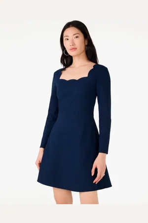 Kate Spade Womens Scalloped Ponte Dress - - Size Small