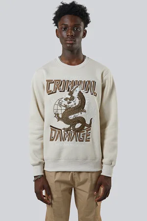 Criminal Damage Mens Sweatshirt With Dragon Graphic And Typography - - Size Small
