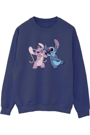 Disney Womens/Ladies Lilo & Stitch Kisses Sweatshirt ( Blue) - Size X-Large