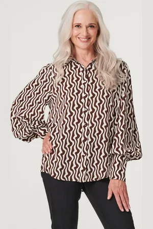 Izabel London Womens Printed Puff Sleeve Shirt - Size 8 UK