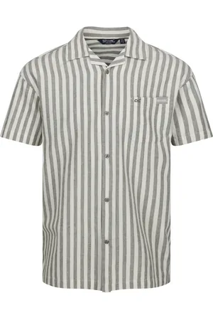 Regatta Mens Shorebay II Stripe Short-Sleeved Shirt (Fauna/Antique ) - Size Medium