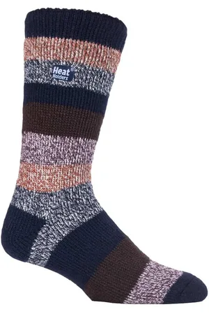 Heat Holders Mens Twist Patterned Thermal Socks - Nylon - Size UK 6-11