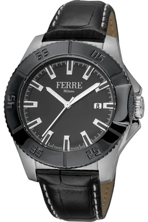 Ferre FM1G085L0041 Mens White Mother of Pearl Dial Calfskin Leather Watch - - One Size