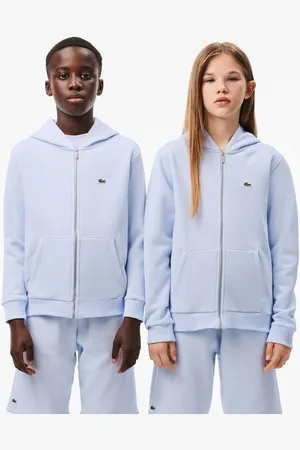 Lacoste Childrens Unisex Juniors Kangaroo Pocket Zip Front Hoodie in Cotton - Size 6Y