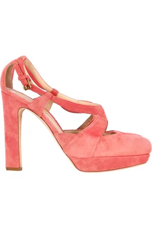 Jil Sander Pre-owned Womens Jil Cross Strap Chunky Heel Platform Pumps in Suede - Size 39.5 EU/IT