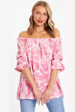 Quiz Womens Giraffe Print Bardot Top - Size Small