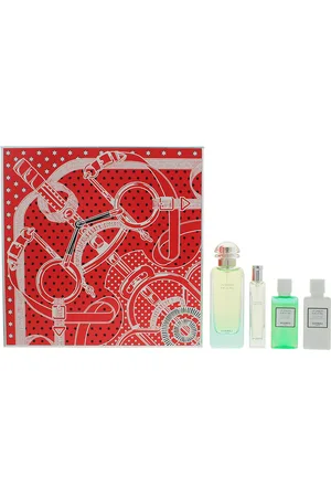 Hermès Womens Un Jardin Sur Le Nil Eau de Toilette 100ml, Eau de 15ml, Body Lotion 40ml + Shower Gel Gift Set - One Size