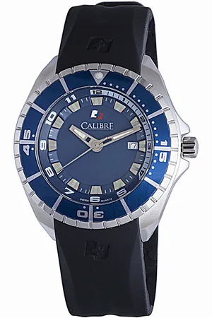 Calibre Mens Sea Knight Swiss Made Movement Watch Rubber Strap Blue Dial - One Size
