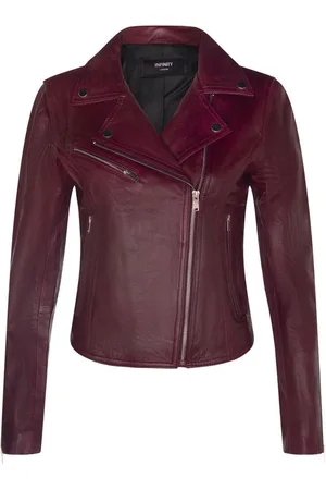 Infinity Womens Classic Brando Biker Jacket-Loughton - Lamb Leather - Size 12 UK