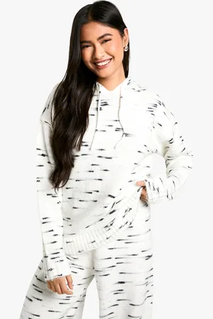 Boohoo Womens Soft Knit Marl Oversized Knitted Hoody - - Size Small