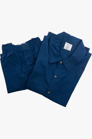 Calvin Klein PURE COTTON SLEEP Short Pyjama Set Mens Navy Peony - - Size Small