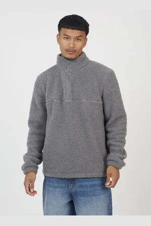 Brave Soul Mens Quarter Zip Sherpa Jumper - Size X-Large