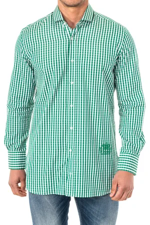 La Martina Mens Long Sleeve Shirt with lapel collar HMCJ06 - Cotton - Size Small