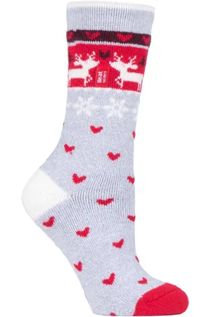 Heat Holders Womens LITE - Mens & Ladies Novelty Thermal Christmas Socks - Nylon - Size UK 4-6.5
