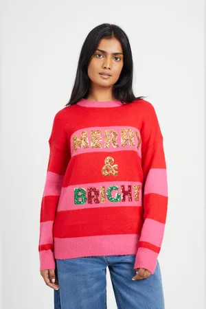 Brave Soul Womens Sequin Christmas Jumper - Size X-Small