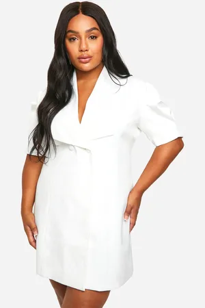 Boohoo Womens Plus Bow Detail Puff Sleeve Blazer Dress - - Size 26 UK