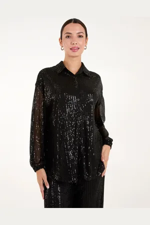 Blue Vanilla Womens Sequin Shirt - - Size Medium