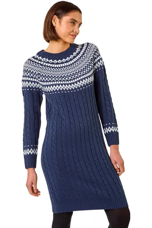 Roman Womens Nordic Knitted Dress - - Size 16 UK
