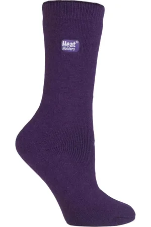 Heat Holders Womens Lite - Ladies Thin Winter Thermal Socks in Plain Colours - Nylon - Size UK 4-8