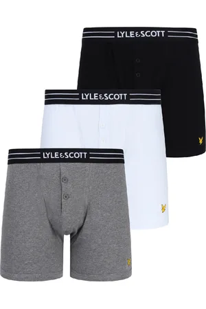 Lyle & Scott Lewis 3 Pack Mens Button Fly Trunks - Cotton - Size Small