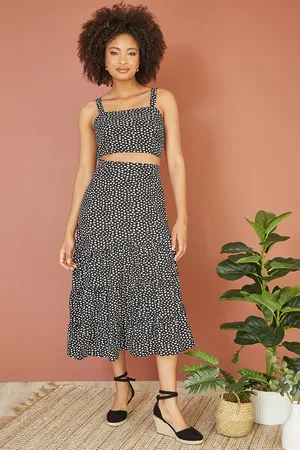 Mela Womens Dalmatian Print Midi Skirt - Size 14 UK