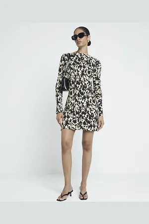River Island Womens Shift Mini Dress Leopard Print - Size 10 UK