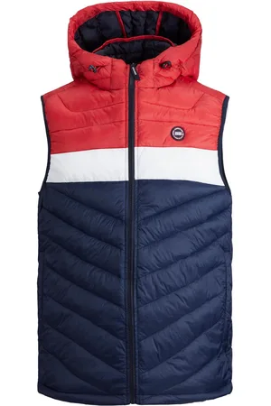 JACK & JONES Mens Lightweight Hooded Puffer Gilet - - Size X-Large