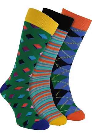 Happy Socks HS by - Mens 3 Pack Fun Novelty Dress - Diamond Cotton - Size UK 6-11