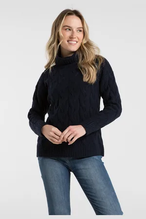 French Connection Womens Cable Roll Long Sleeve Jumper - Size Large