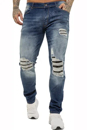 Enzo Mens Skinny Stretch Denim Jeans - Cotton - Size 34W/32L