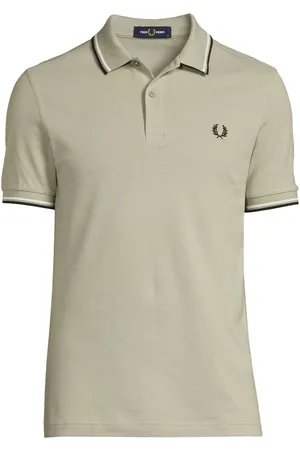 Fred Perry Mens regular fit polo met contrastbies seagrass - Cotton - Size Small