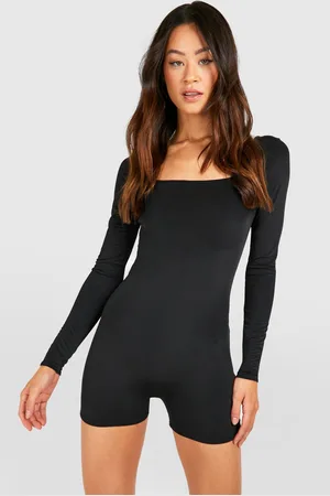 Boohoo Womens Tall Premium Matte Slinky Seam Detail Playsuit - - Size 10 UK