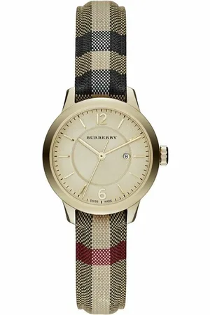 Burberry Womens BU10104 Honey Check Stamped Dial Ladies Watch - - One Size