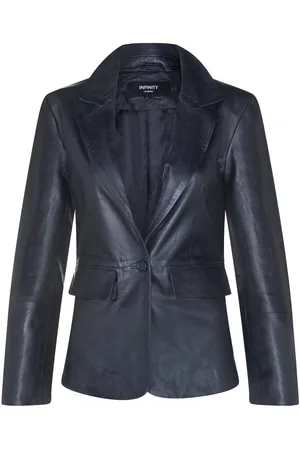 Infinity Womens One Button Blazer Jacket-Newhaven - Lamb Leather - Size 20 UK
