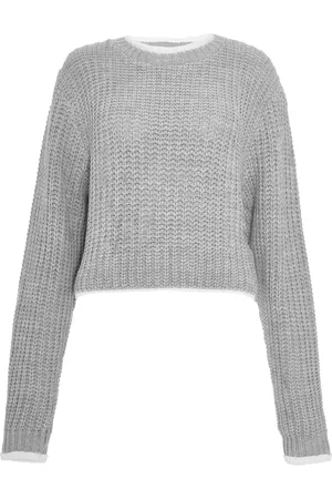 Quiz Womens Knitted Crop Jumper - Size Large