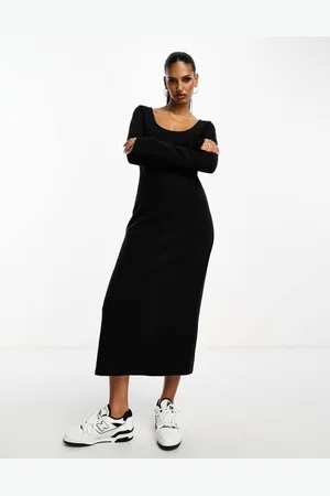 ASOS Womens supersoft scoop neck maxi dress with flare sleeve - Size 8 UK