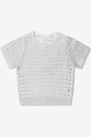 Chloé Chloé Girls Lam√© Crochet Sweatshirt in - Size 12Y