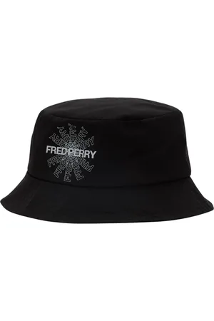 Fred Perry Mens Graphic Print Logo Canvas Bucket Hat - One Size