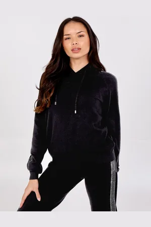 Blue Vanilla Womens RANIA - Bling Detail Sleeve Hoodie - - Size Small