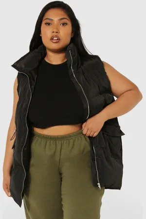Boohoo Womens Plus Longline Puffer Gilet - - Size 20 UK