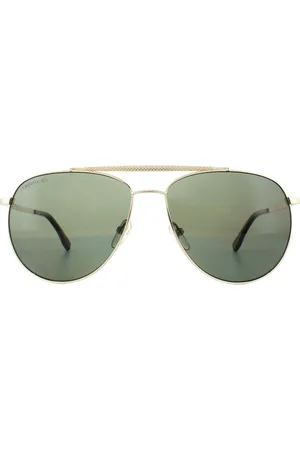 Lacoste Aviator Mens Dark Green Polarized Sunglasses Metal - One Size