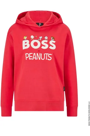 HUGO BOSS Womens C_Edelight7 Hooded Sweatshirt in Cotton - Size 6 UK