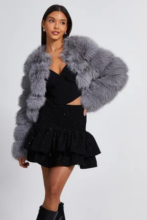 Quiz Womens Glitter Shirred Waist Skirt - Size 8 UK
