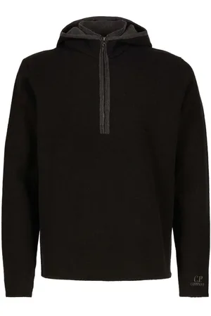 C.P. Company Mens Double Layer Half-Zip Hoodie in Polycotton - Size 2XL