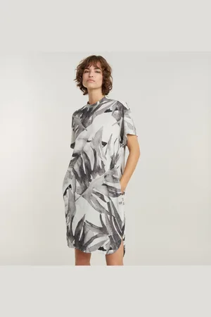 G-Star Womens G-Star RAW Palm Printed Loose T-Shirt Dress - Cotton - Size Small