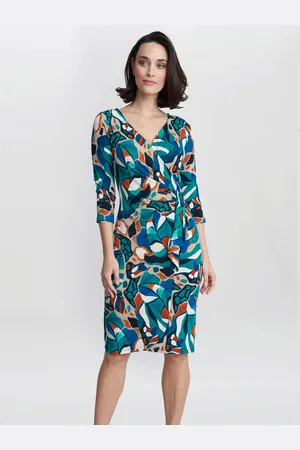 Gina Bacconi Womens Beatrix Printed Jersey Ruffle Dress - - Size 18 UK