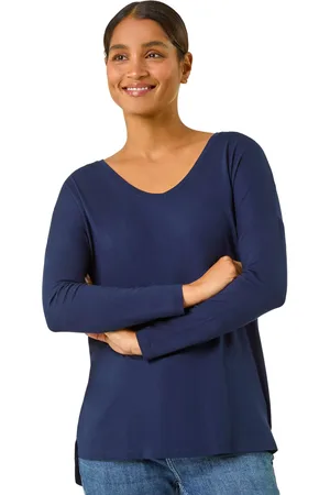 Roman Womens V-Neck Tunic Stretch Top - - Size 16 UK