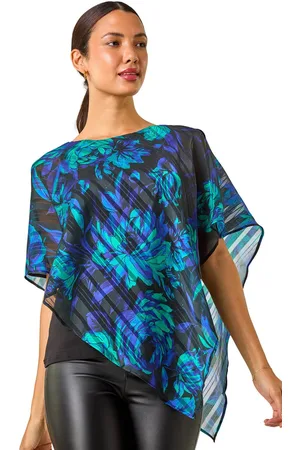 Roman Womens Floral Overlay Top - - Size 10 UK